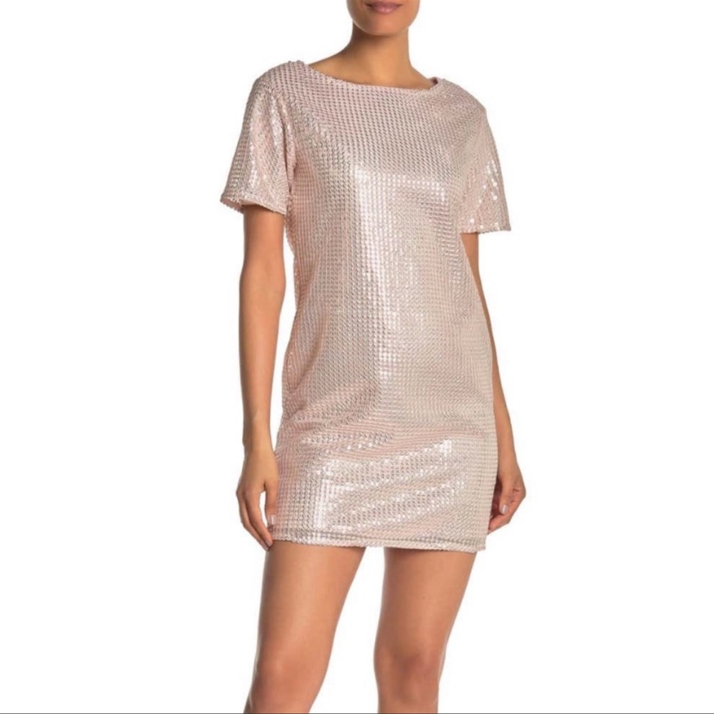 Laundry by Shelli Segal Sequined short sleeves dress